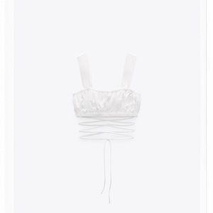 Zara Ruched Crop Top. Never worn, size Large